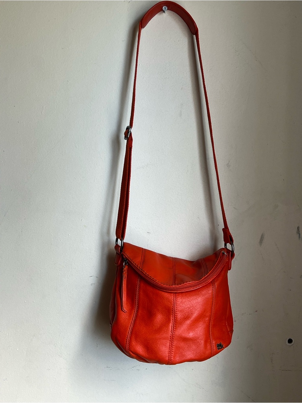 The Sak Orange Leather Shoulder Bag - Smooth Crossbody